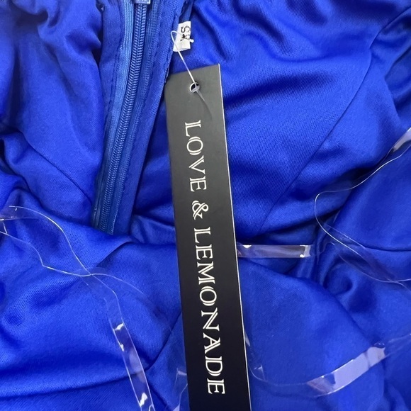 Stunning LOVE & LEMONADE Cobalt Blue Sequin Gown XS NWT - Picture 5 of 7